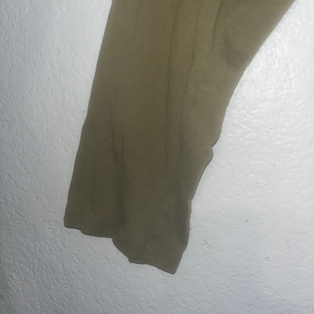 LOGO Womens XL Olive Green Embroidered Boho Peplum Tunic Top Long Sleeve - Picture 5 of 10